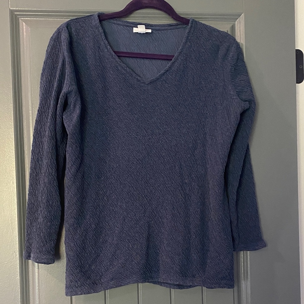 Blue V neck Top